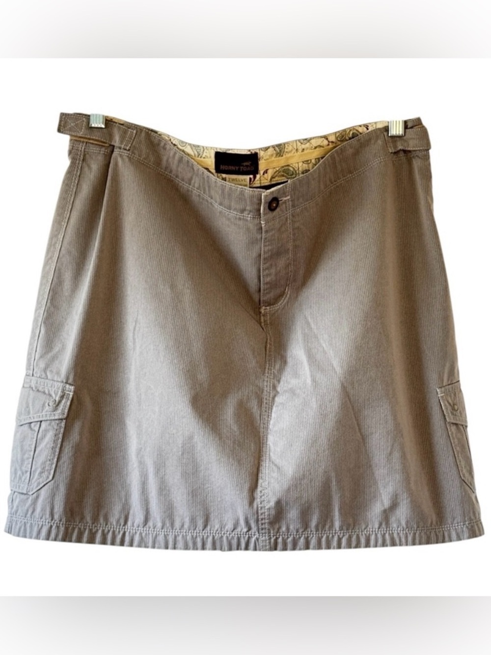 Horny Toad Golf Skort Cargo Pockets Grey and White Pinstripe Tennis Size 12